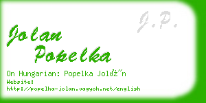 jolan popelka business card